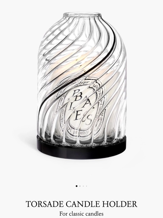 diptyque Other - DIPTYQUE EUC Photophore Torsade Glass Candle Holder in Clear with Black Base